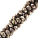 Abalorios de vidrio rondelle Facetados 3x2mm - Bronce viejo metálico-revestimiento pearl shine